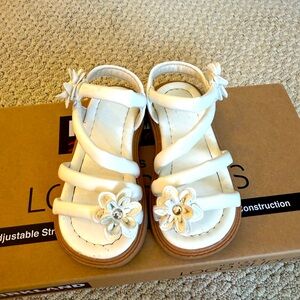 White Floral Toddler Sandals
